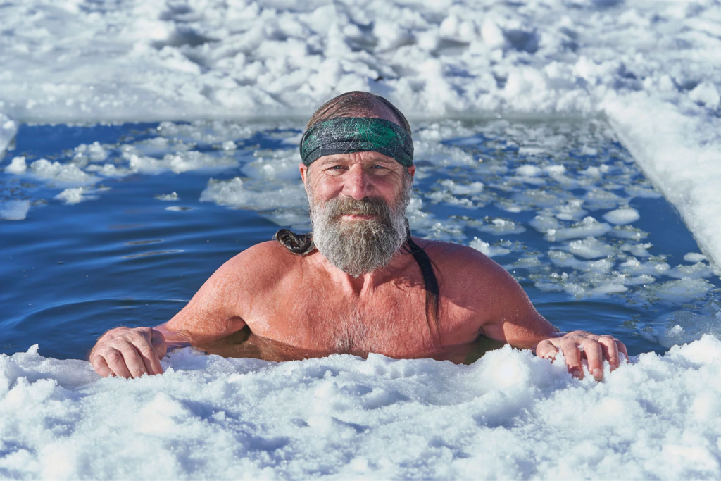 Wim Hof dans l'eau glacée
